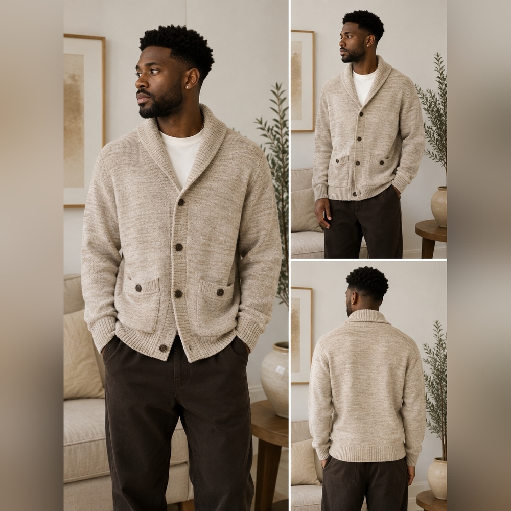 GUESS Men's Cream Sweater